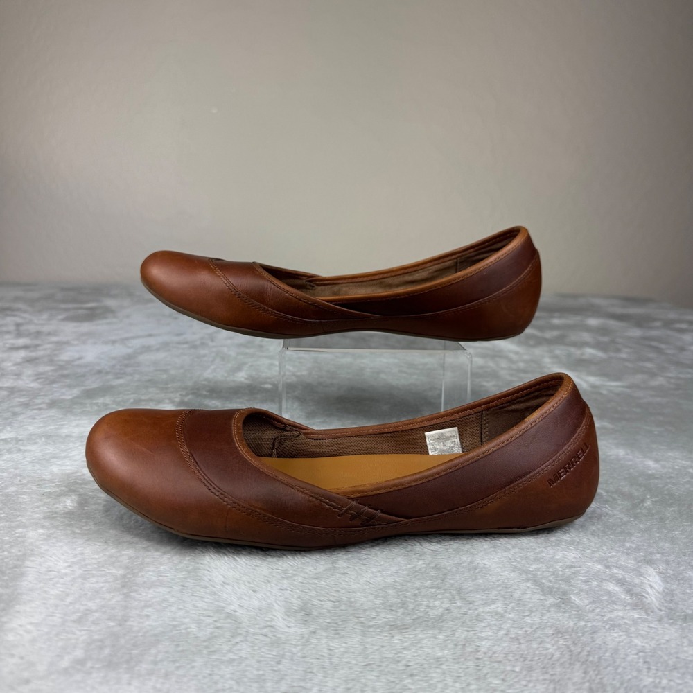 Merrell Leather Ballet Flats Women's US 10 Brown Slip On Comfort Casual Shoes